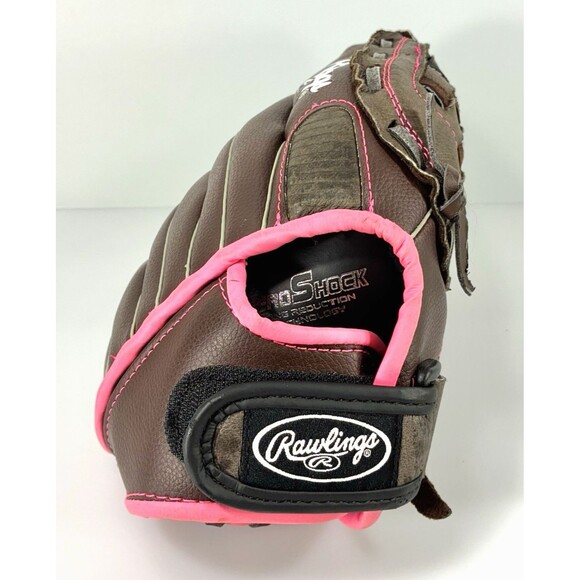 Rawlings 11" Softball Glove Leather Palm FP11T Brown with Pink Trim RHT - Picture 6 of 9